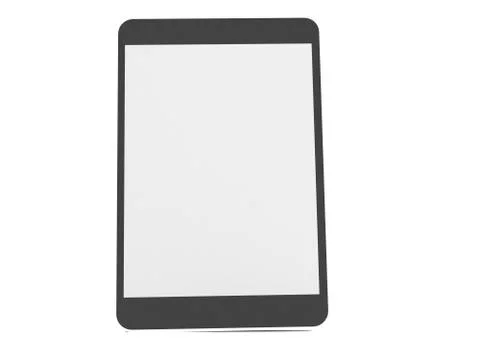 Black abstract tablet computer (tablet pc) on white background, 3d render. mo Stock Illustration