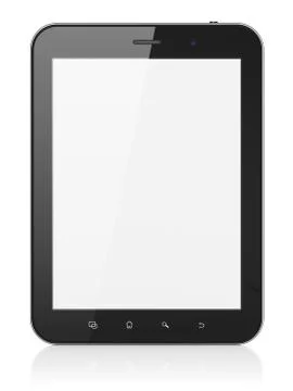 Black abstract tablet computer (tablet pc) on white background, Stock Illustration