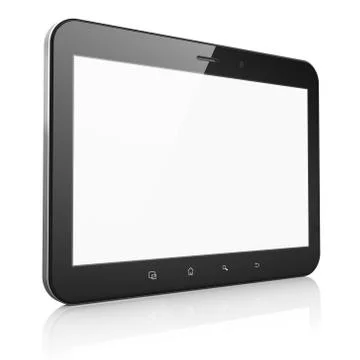 Black abstract tablet computer (tablet pc) on white background, Stock Illustration