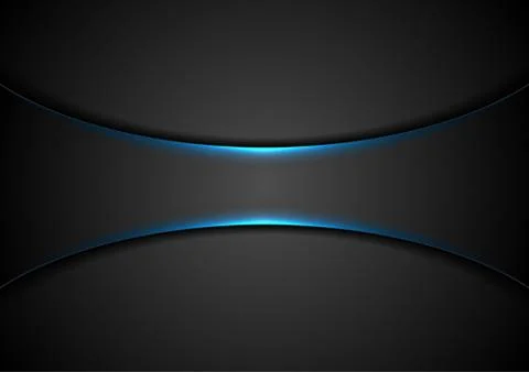 Black abstract tech background with blue glowing light Stock Illustration