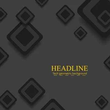 Black abstract tech squares vector design Stockillustratie