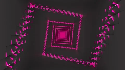 Black abstract technological background with cubes glowing pink 動画素材 128258417