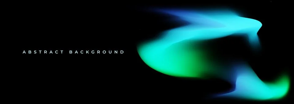 Black abstract vector background with blue and green bright holographic color Stockillustratie