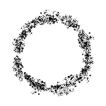 Black abstract vector circle frame halftone dots logo emblem design element f 스톡 일러스트