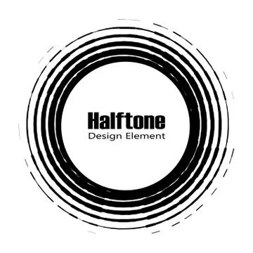 Black abstract vector circle frame halftone dots logo emblem design element f 스톡 일러스트