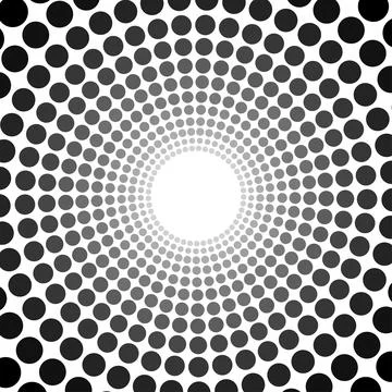 Black abstract vector circle frame halftone dots logo emblem design Illustrazione stock