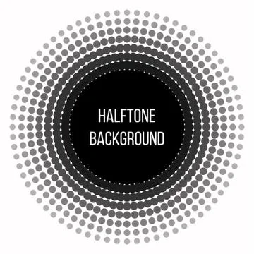 Black abstract vector circle. Vector illustration. Logo. Halftone circles. Stock Illustration