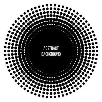Black abstract vector circle. Vector illustration. Logo. Halftone circles. イラスト素材