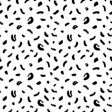 Black abstract vector hand drawn seamless pattern. Stock Illustration