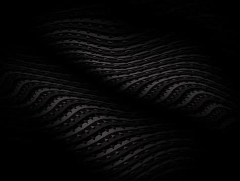 Black abstract vector illustration with geometric texture. Waving form Stock Illustration