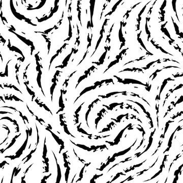 Black abstract vector torn lines seamless pattern isolated on white background Illustration