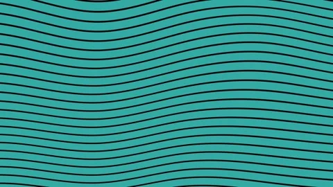 Black abstract wavy lines animated on a teal green background Stockbeeldmateriaal 296684248