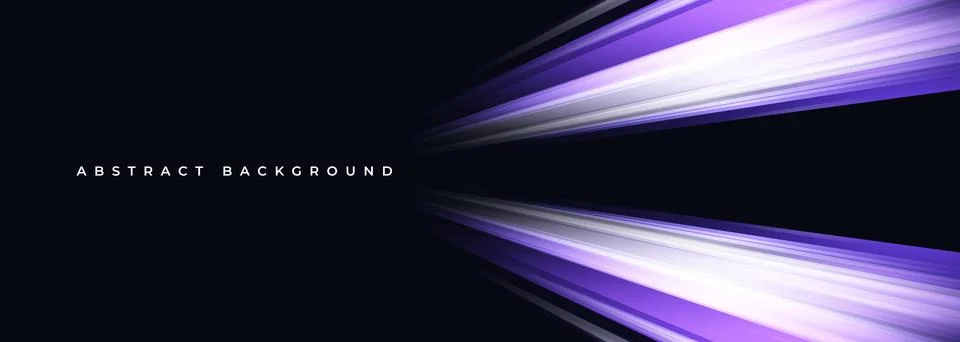 Black abstract wide background with purple and white glowing high-speed light イラスト素材