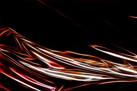 Black abstraction with light lines. Dark glossy surface.  Illustrazione stock