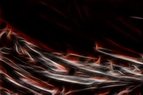 Black abstraction with light lines. Dark glossy surface. Dark texture.  Stock Illustration