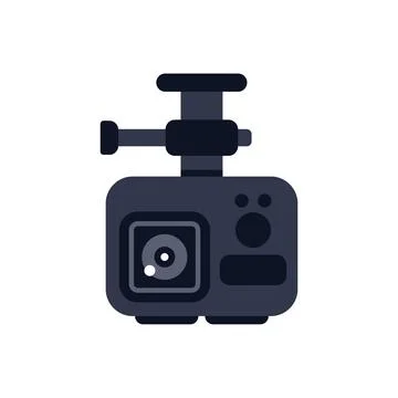 Black action camera capturing extreme sports activities and adventures Stock Illustration