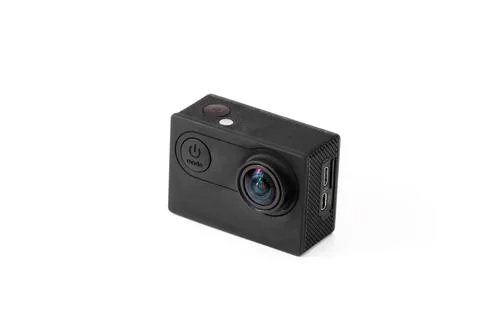 Black action camera isolated Stock Photos