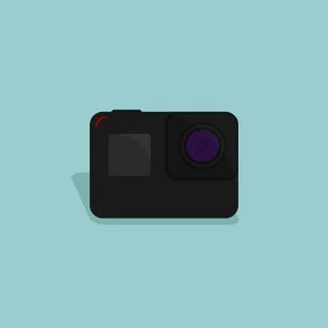 Black action camera vector illustration Stock Illustration