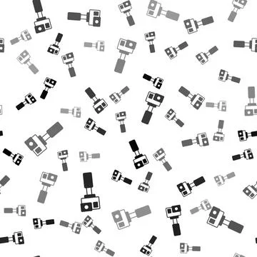 Black Action extreme camera icon isolated seamless pattern on white background Illustrazione stock