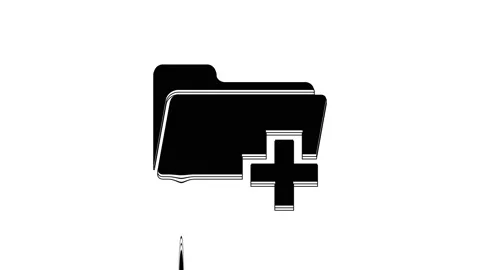 Black Add new folder icon isolated on white background. New folder file sign Stock Footage 233772379