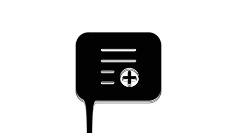 Black Add to playlist icon isolated on white background. 4K Video motion graphic Stock Footage 233970113