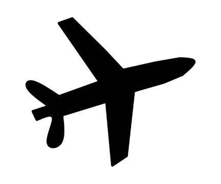 Black aeroplane vector art Stock Illustration