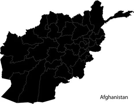 Black Afghanistan map Stock Illustration
