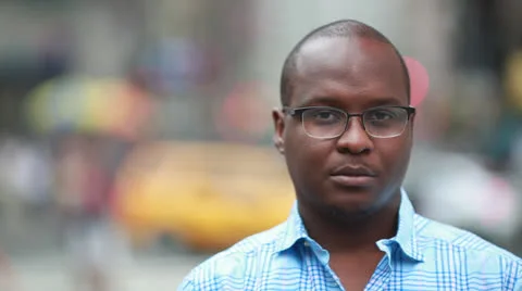 Black African-American man sad face | Stock Video | Pond5
