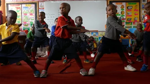 Black African boys are practicing dance Stock Footage 98090092
