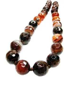 Black agate precious beads Stock Photos