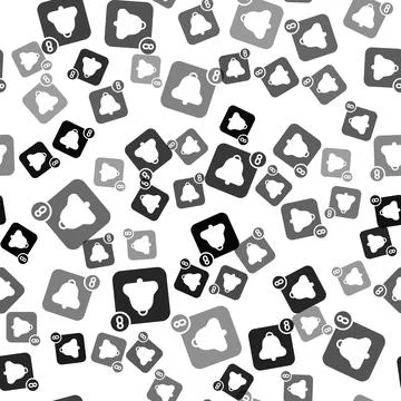 Black Alarm clock app smartphone interface icon isolated seamless pattern on Illustrazione stock