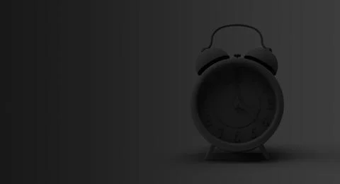 Black alarm clock Illustrazione stock
