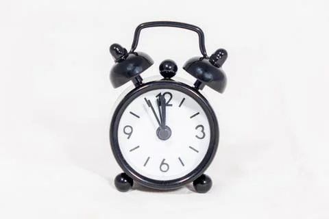 Black alarm clock Foto stock