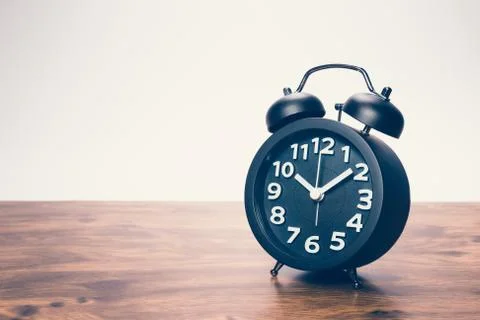 Black alarm clock Stock Photos