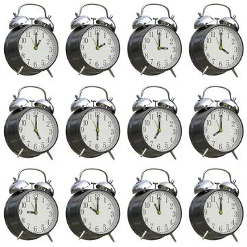 Black Alarm Clock Set Foto stock