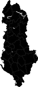 Black Albania map Stock Illustration