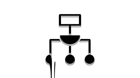 Black Algorithm icon isolated on white background. Algorithm symbol design from Video stock 233980899