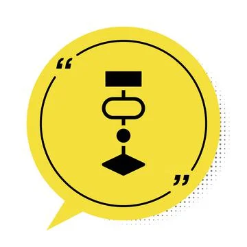 Black Algorithm icon isolated on white background. Algorithm symbol design from Stock Illustration