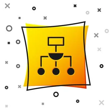 Black Algorithm icon isolated on white background. Algorithm symbol design .. Stock Illustration