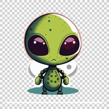 Black Alien Character Circular Silhouette standing head body Stock Illustration
