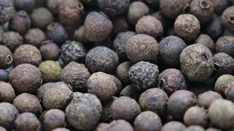 Black allspice in peas rotates in circle Video stock 230040990