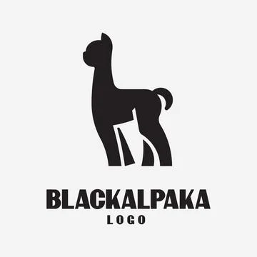 Black Alpaca Logo Stock Illustration