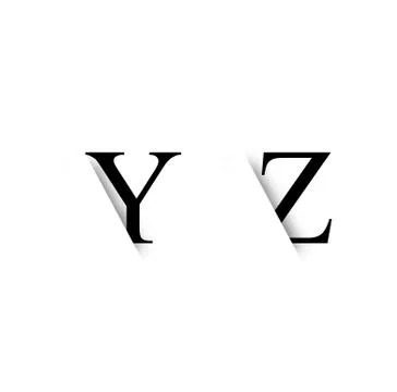 Black alphabet letters with shadow  Stock Illustration