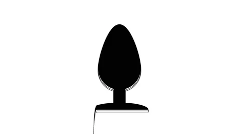 Black Anal plug icon isolated on white background. Butt plug sign. Fetish