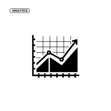 Black analytics icon white background no shadow Stock-Illustration