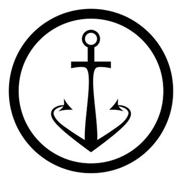 Black anchor icon Stock Illustration