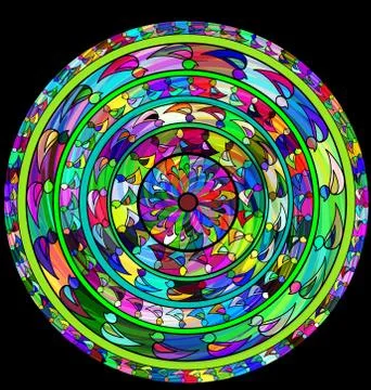 Black and abstract colored circle Stock Illustration