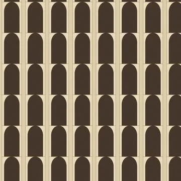 Black and beige chessboard pattern with arched shapes on grid background Stock Illustration