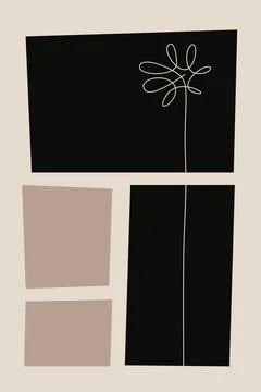 Black and Beige Wall Art Background Stock Illustration