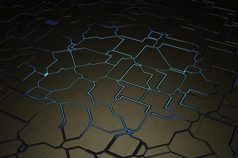 Black and blue abstract background, 3D rendering Stock Illustration